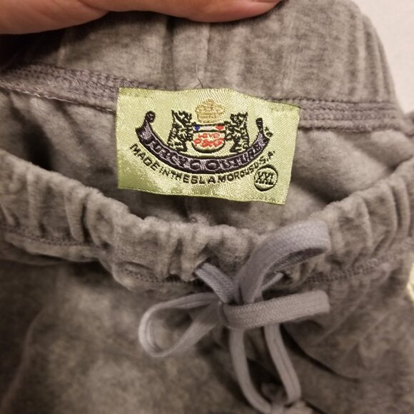 VINTAGE Juicy Couture Velour Grey Trackpants Sweats XXLarge Y2K Bum/Butt Logo - Picture 8 of 12